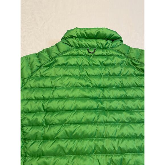 L L Bean Goose Down Puffer Jacket Kids Large 14-16 Green Full Zip Pockets - Picture 11 of 16